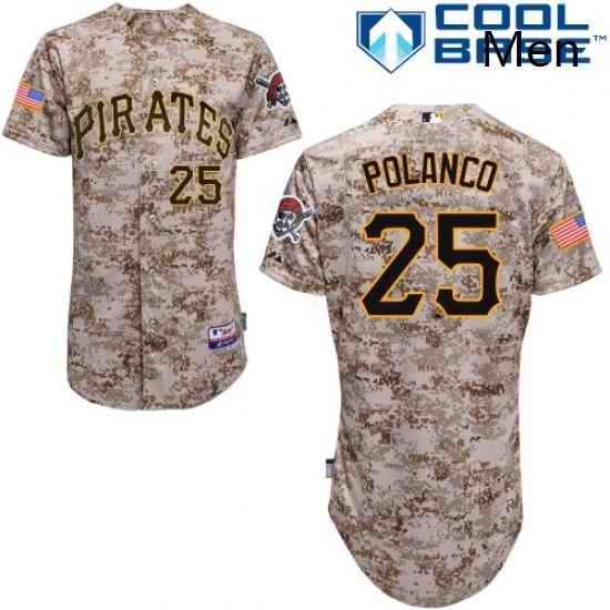Mens Majestic Pittsburgh Pirates 25 Gregory Polanco Replica Camo Alternate Cool Base MLB Jersey
